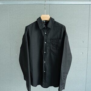 NWT Loewe Black Button Down Anagram Cotton Shirt